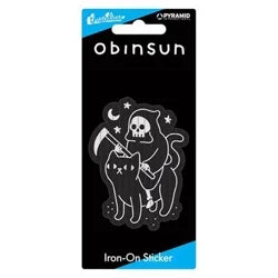 Obinsun: Death Rides A Black Cat Iron-On Patch