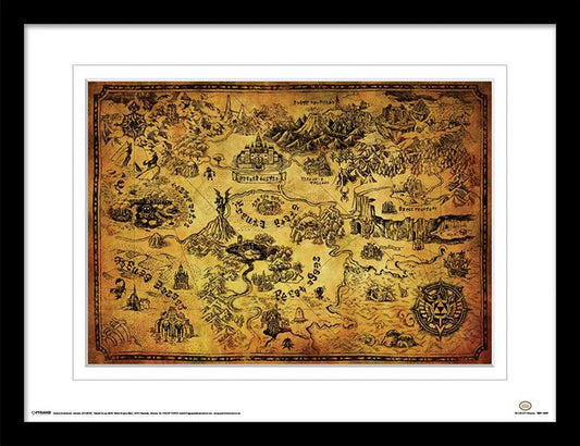 The Legend Of Zelda: Hyrule Map Framed Print