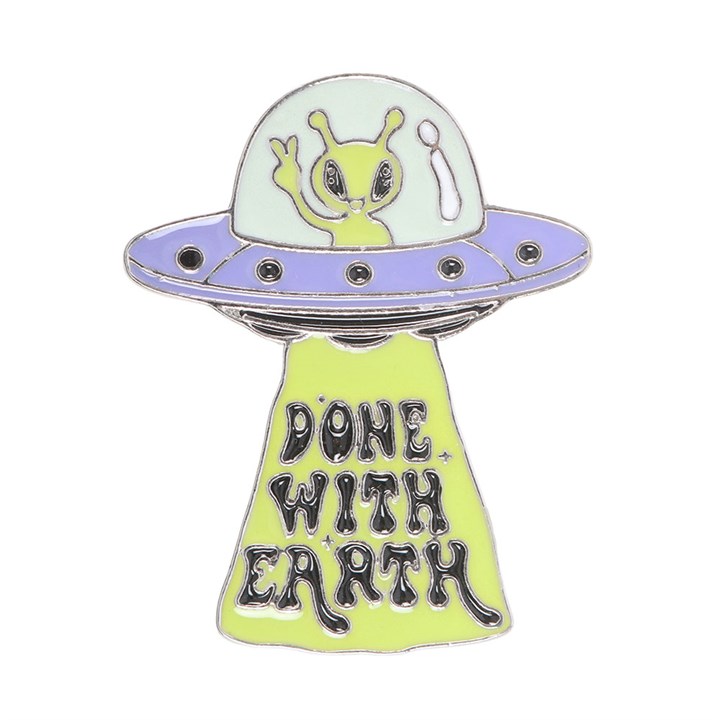 Camp Cryptid: Glow in the Dark UFO Pin Badge