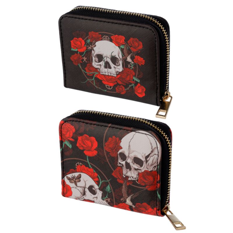Skulls and Roses: Zip Around Purse