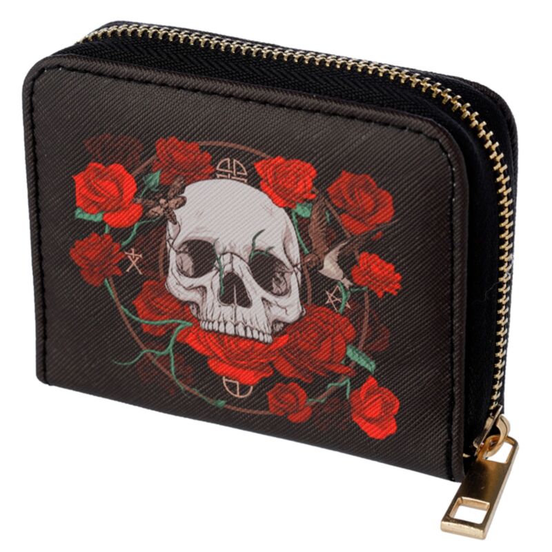 Skulls and Roses: Zip Around Purse