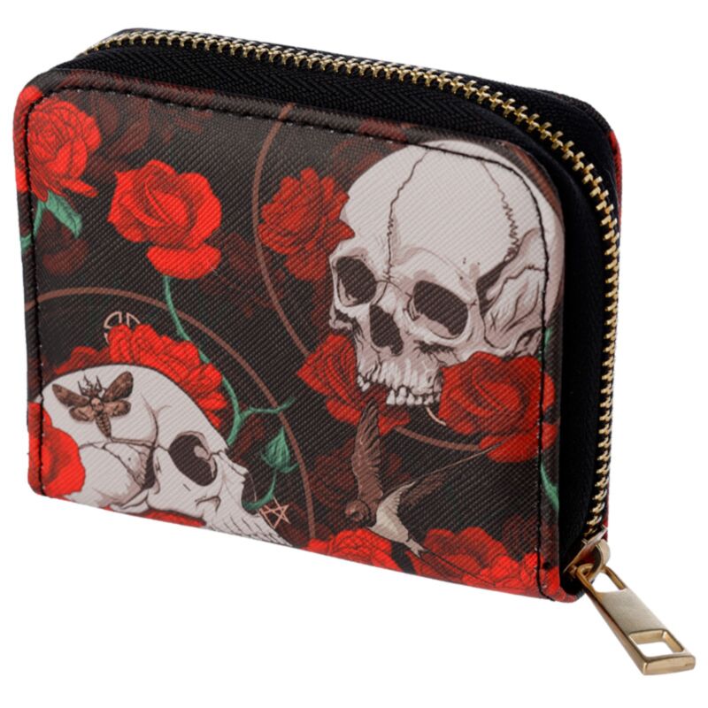 Skulls and Roses: Zip Around Purse