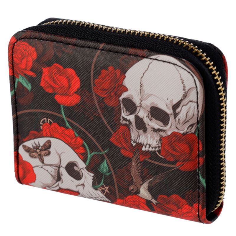 Skulls and Roses: Zip Around Purse