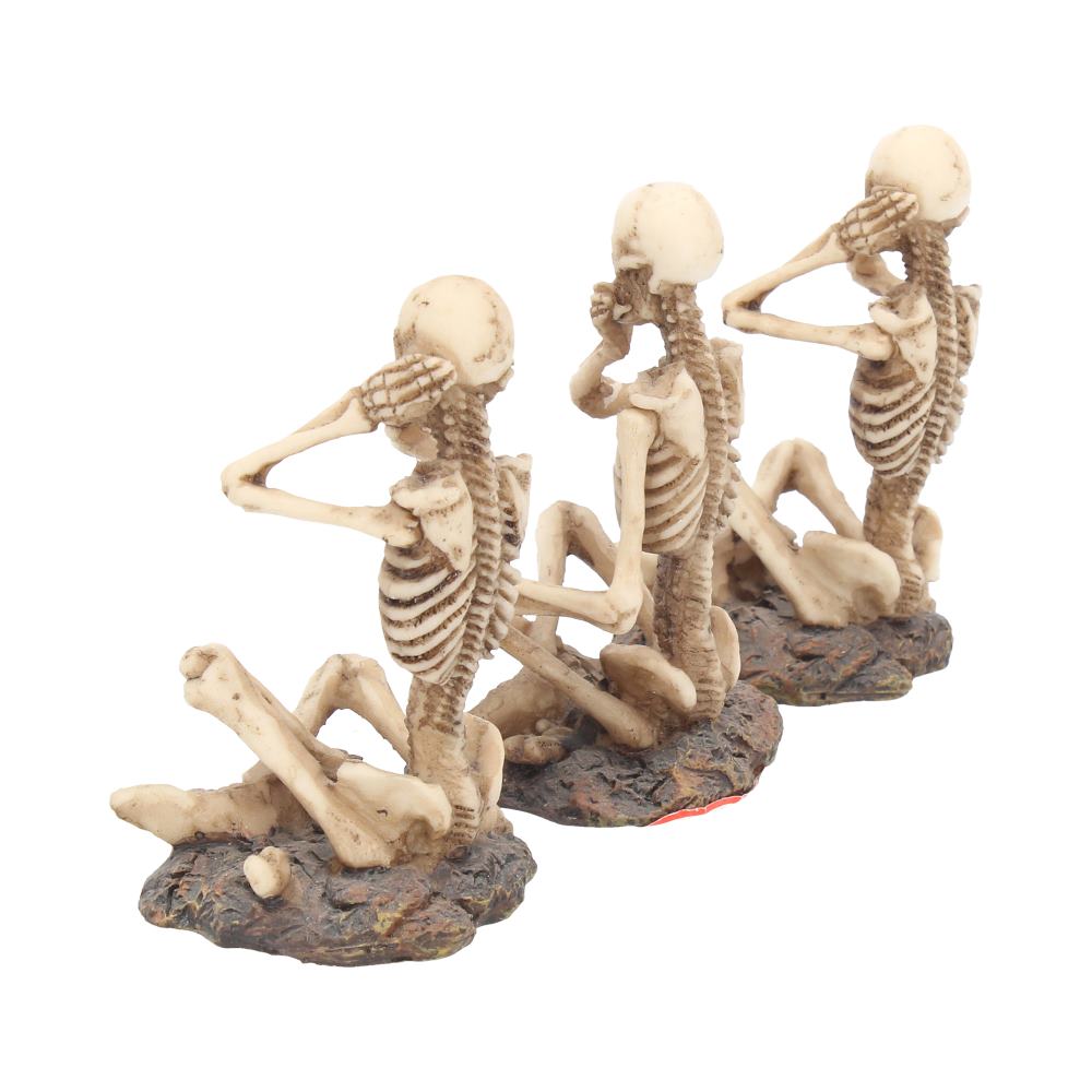 Nemesis Now x See No, Hear No, Speak No: Set of 3 Skeleton Figures