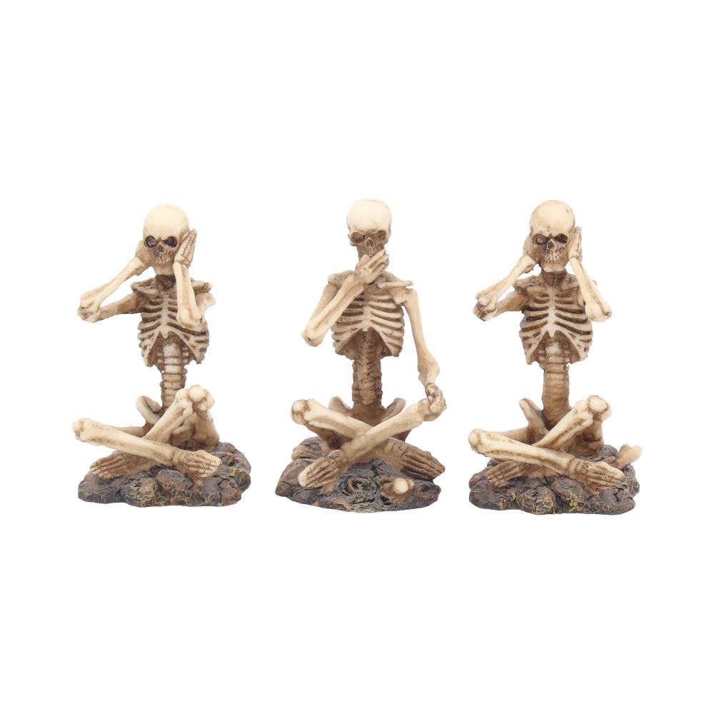 Nemesis Now x See No, Hear No, Speak No: Set of 3 Skeleton Figures