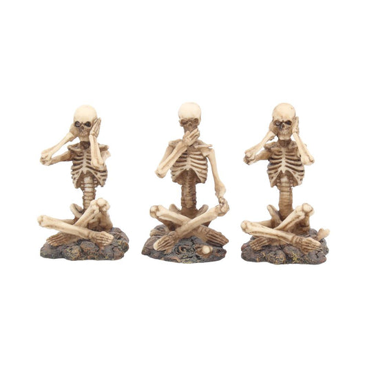 Nemesis Now x See No, Hear No, Speak No: Set of 3 Skeleton Figures