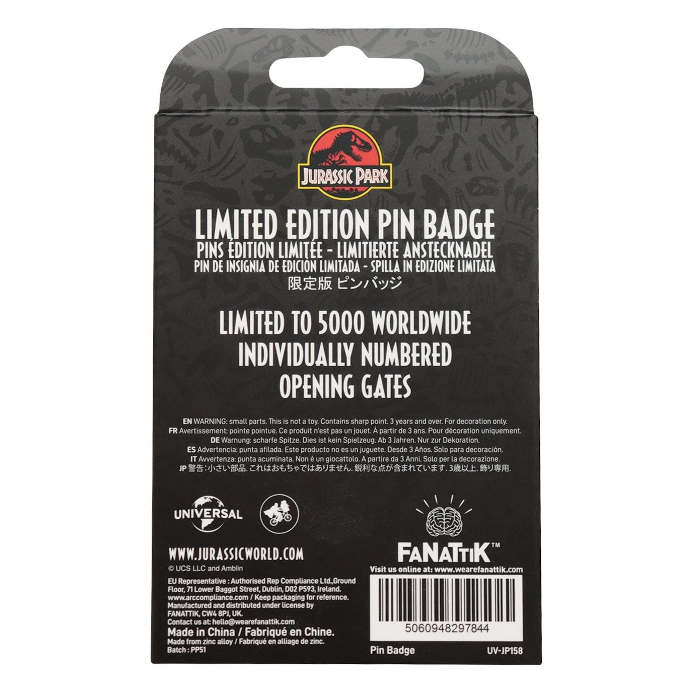 Jurassic Park: Limited Edition - Gates Hinged Pin Badge