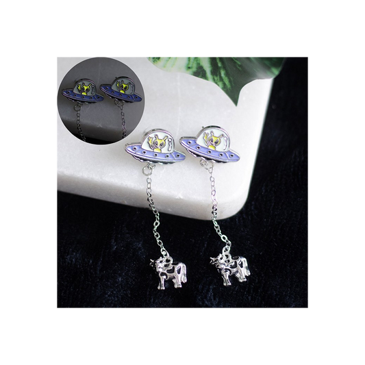 Camp Cryptid: Glow in the Dark Alien Abduction Earrings